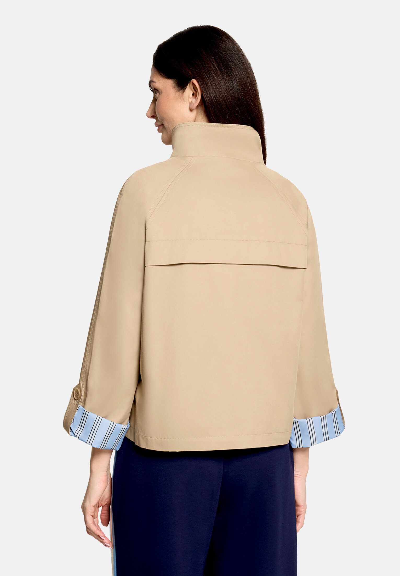Cartoon Canvasjacke Damen mit aufgesetzten Taschen