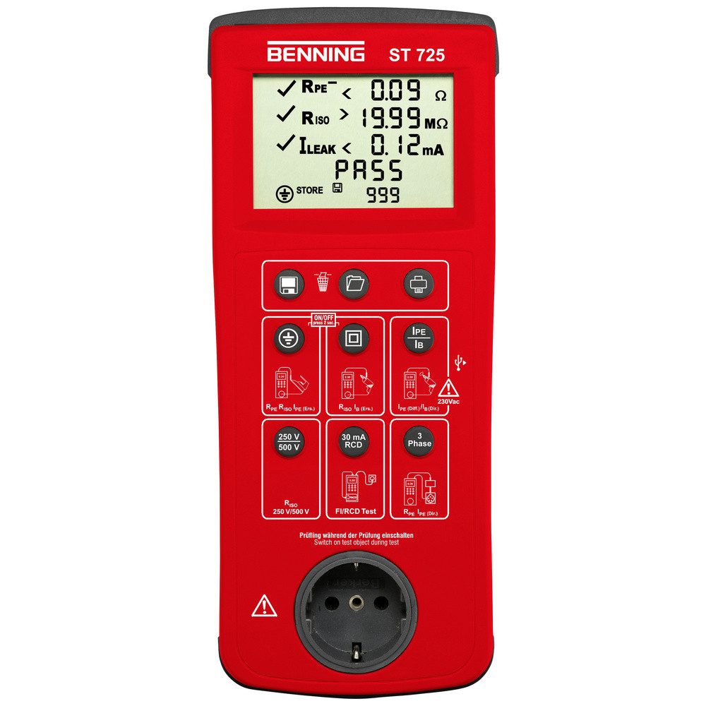 Spannungsprüfer Benning ST 725 Gerätetester VDE-Norm 0701-0702