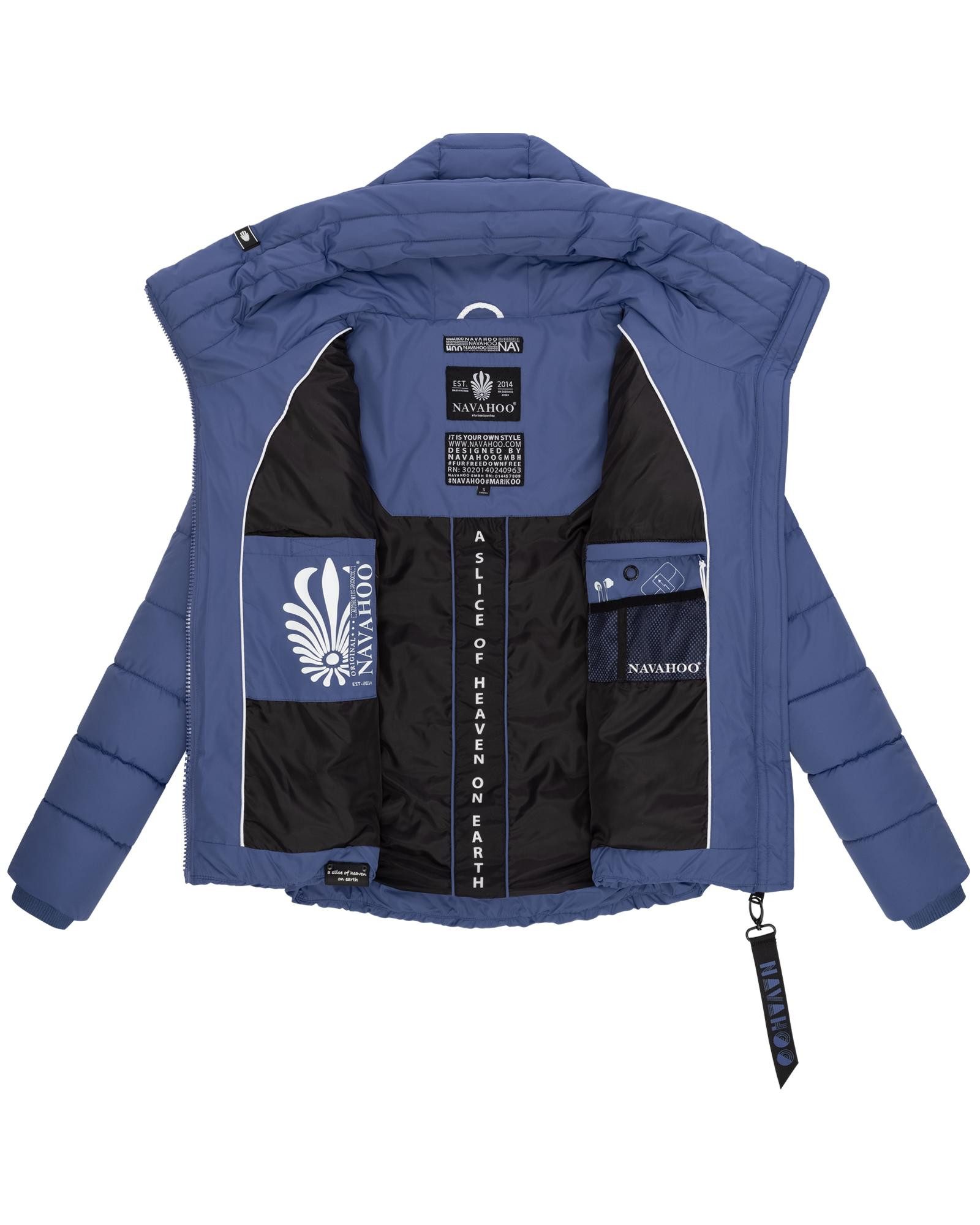 Navahoo Steppjacke Amayaa stylische Damen Winterjacke mit coolen Applikationen