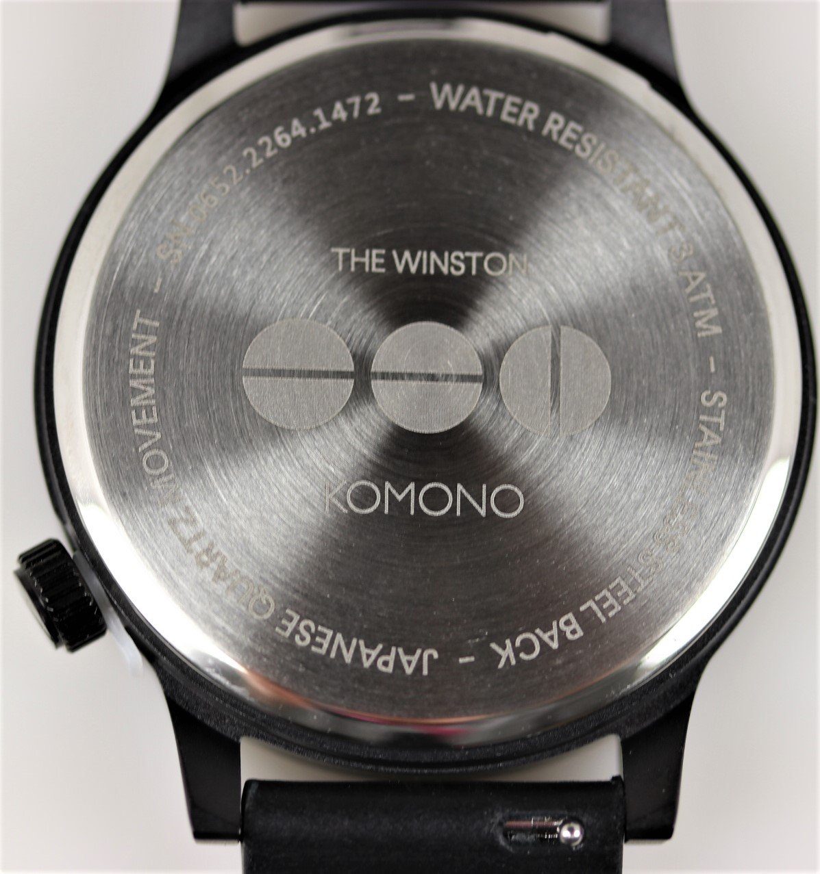 Quarzuhr All schwarz Black, Regal Leder Armbanduhr Herren Winston Komono KOM-W2264