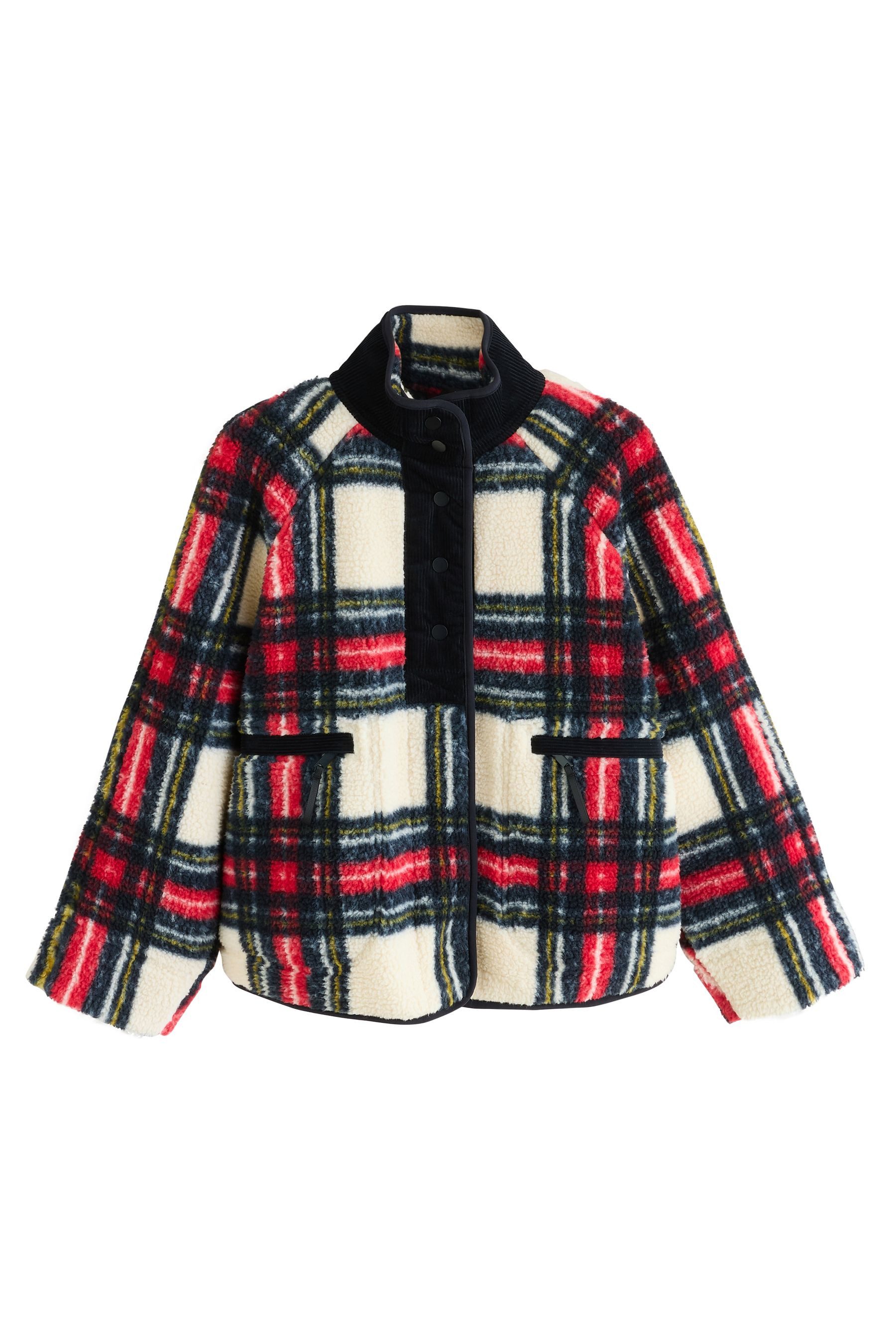 Next Fleecejacke Gewebte Polyester-Jacke mit Knopfleiste günstig online kaufen