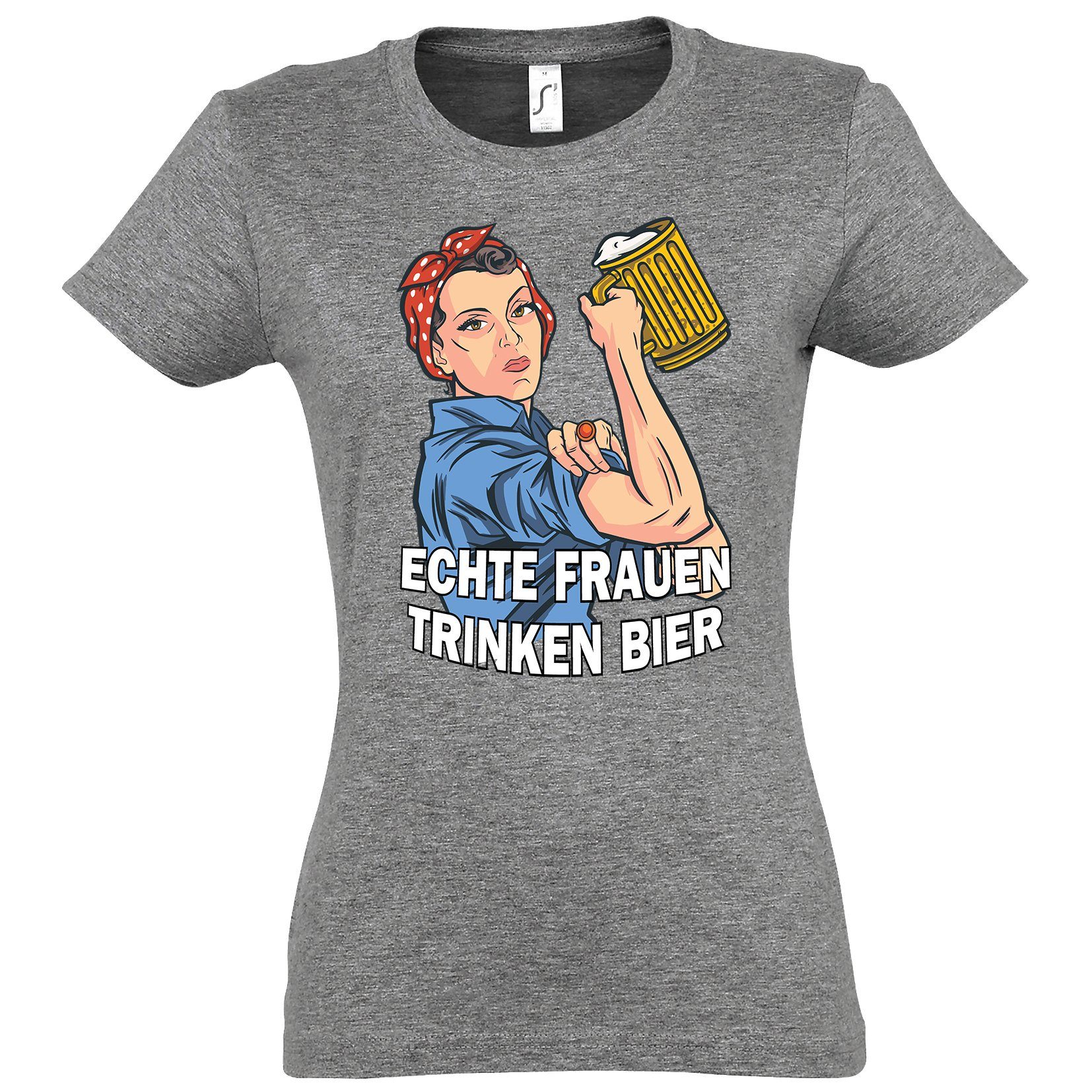 Youth Designz T-Shirt Echte Frauen Trinken Bier Damen Shirt mit lustigem Fr günstig online kaufen