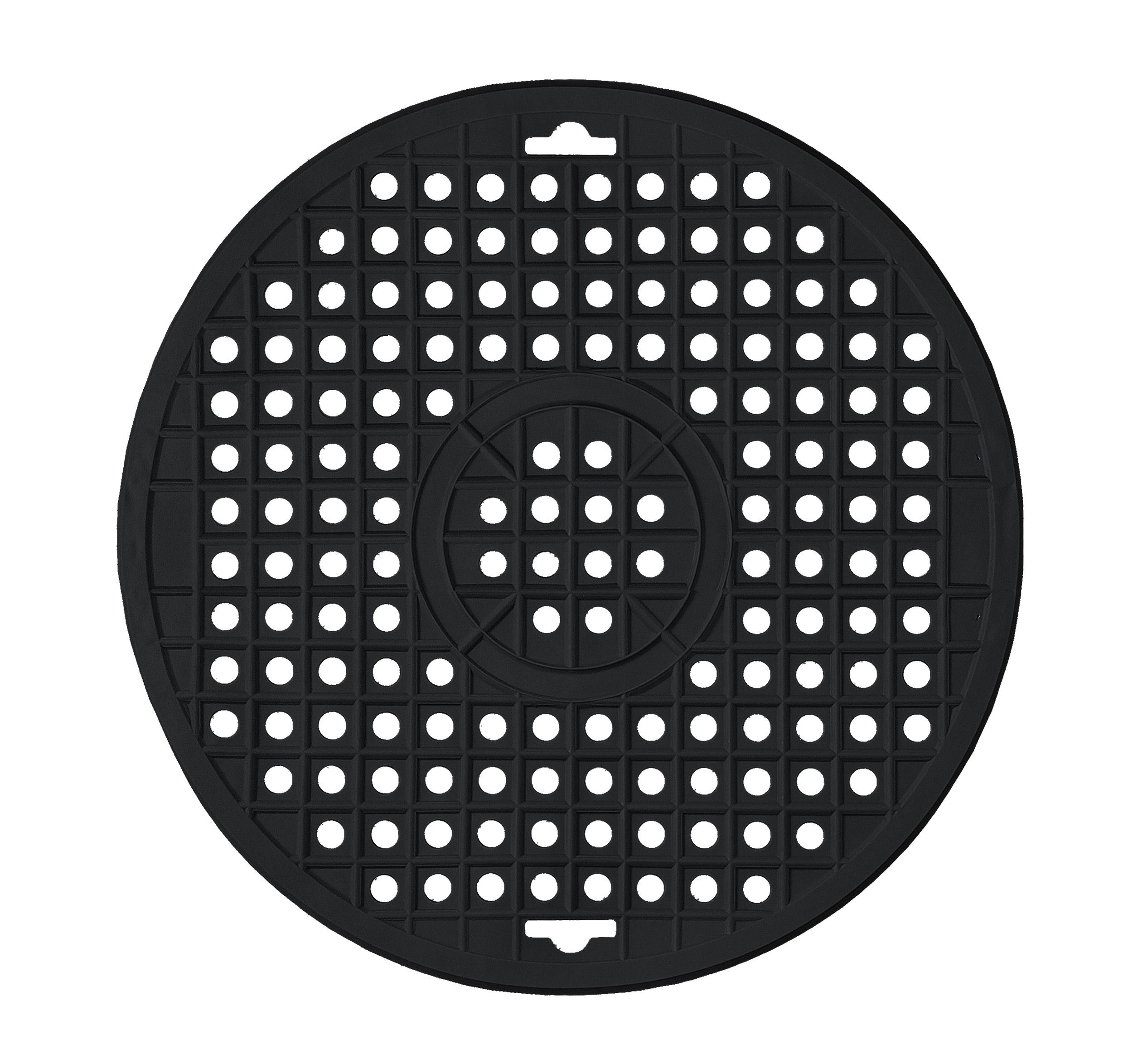 KINVARA Abtropfmatte SPÜLBECKEN EINLAGE Ø31cm rund Spülbeckenmatte Spülmatte 131 (Schwarz), Spülbeckeneinlage Abtropfmatte Matte