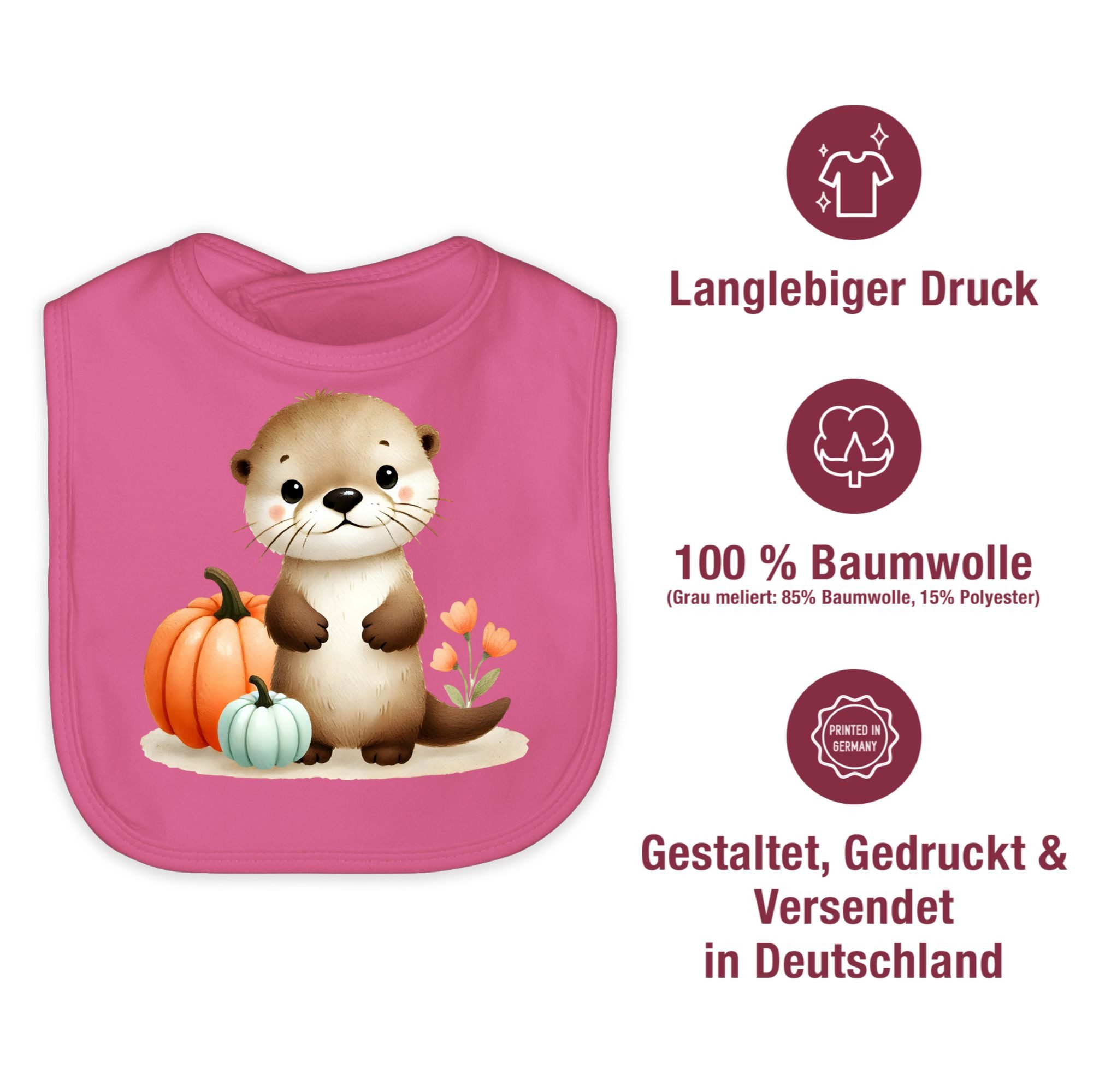 Shirtracer Lätzchen Süßer Otter mit Kürbis, Herbstliches Baby und Kinder Motiv, Niedlich, Halloween Kostüme für Baby