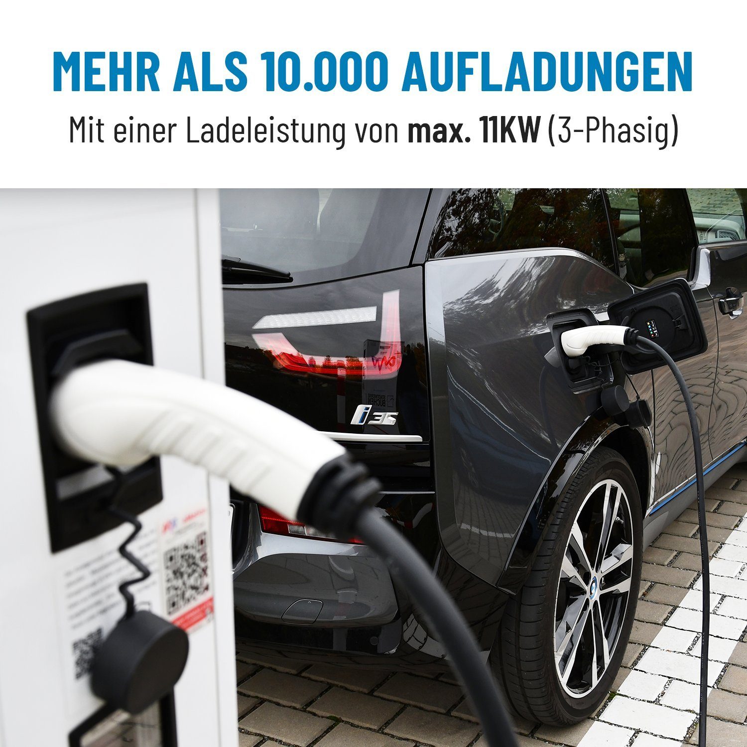ABSINA Typ 2 Ladekabel 11kW & 16A für Elektroauto - 3 Meter Typ 2 Ladekabel Elektroauto-Ladegerät (1-tlg)