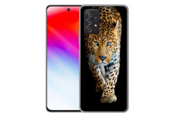 MuchoWow Handyhülle Leopard - Tiere - Porträt - Wildtiere - Schwarz, Phone Case, Handyhülle Samsung Galaxy A53, Silikon, Schutzhülle