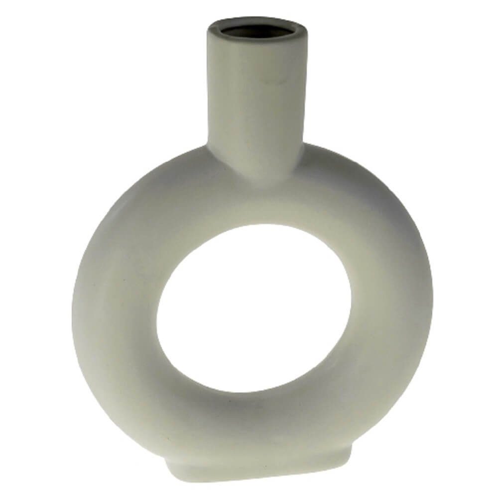 Werner Voß Kugelvase Vase modern weiß H=22,5cm Blumen Porzellan Tisch Deko Trocken Skandi