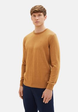 TOM TAILOR Sweatshirt Sweatshirt Pullover meliert mit Rippbündchen (1-tlg)