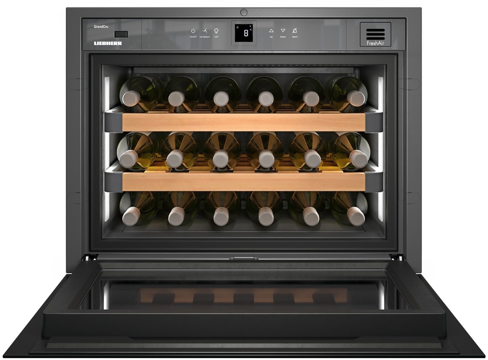 Liebherr Einbauweinkühlschrank WKEgb 582 GrandCru, für 18 Standardflaschen á 0,75l,FreshAir Aktivkohlefilter, Kindersicherung