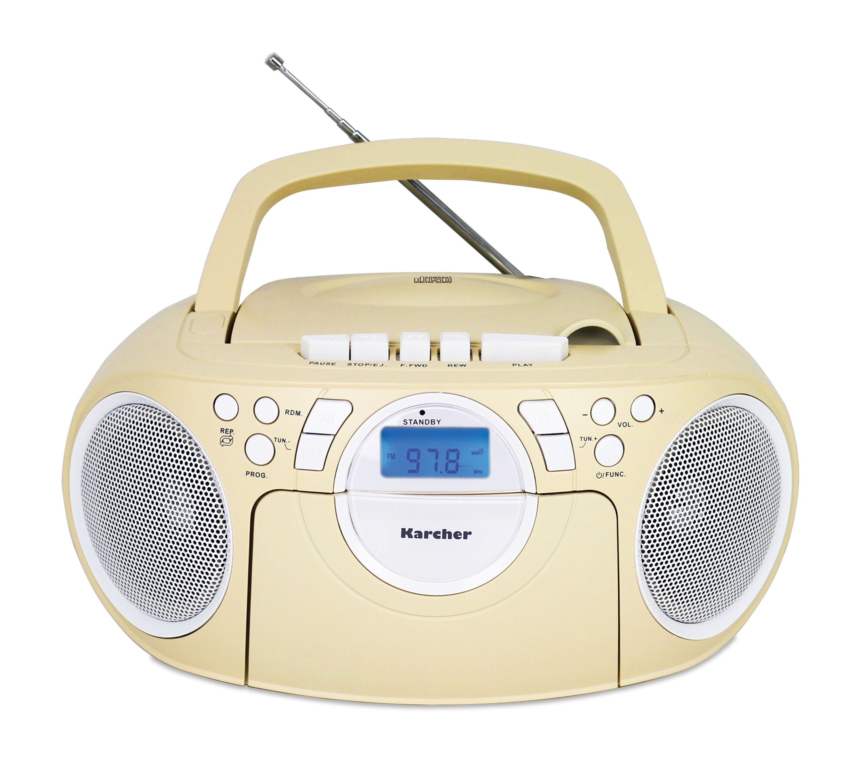 Karcher RR 5042-H Boombox (UKW (FM), 3 W, tragbarer CD-Player mit UKW Radio, Kassettendeck) – Bild 2 von 5