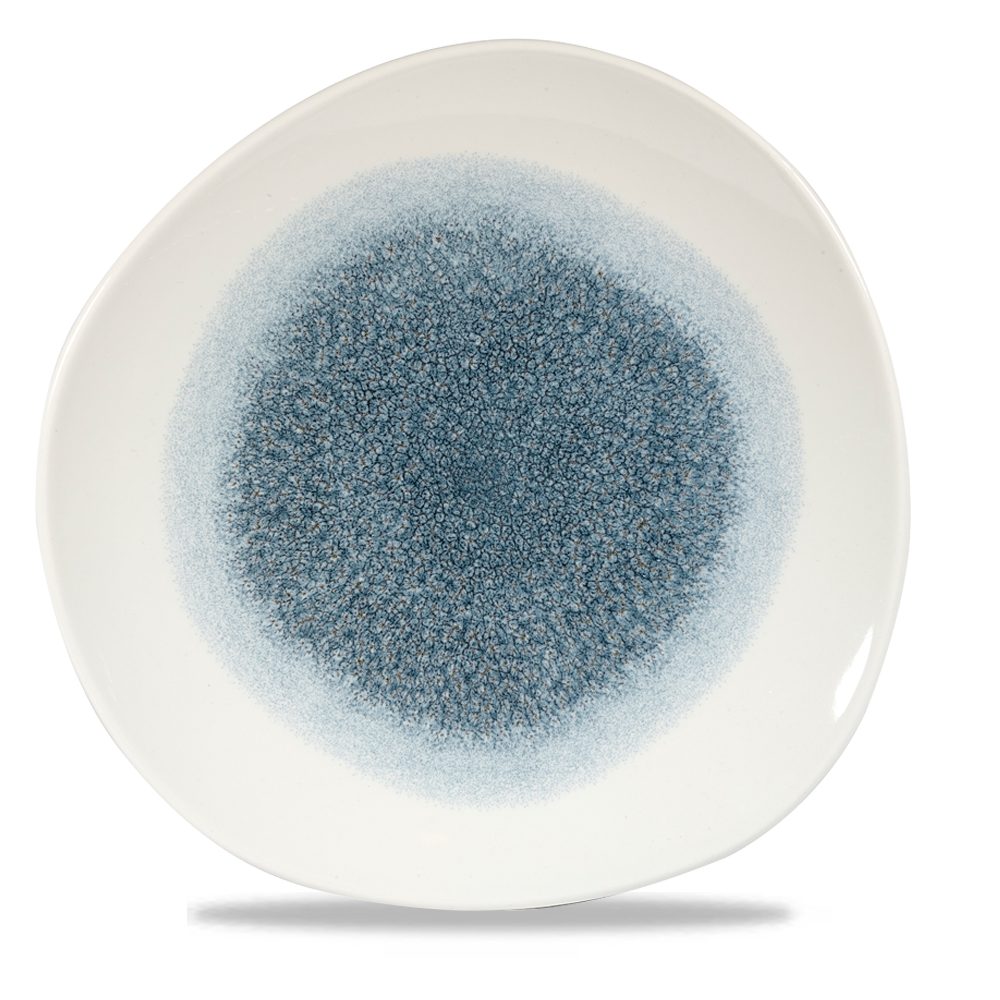 Teller Super Vitrified Studio Prints Raku Topaz Blue Teller
