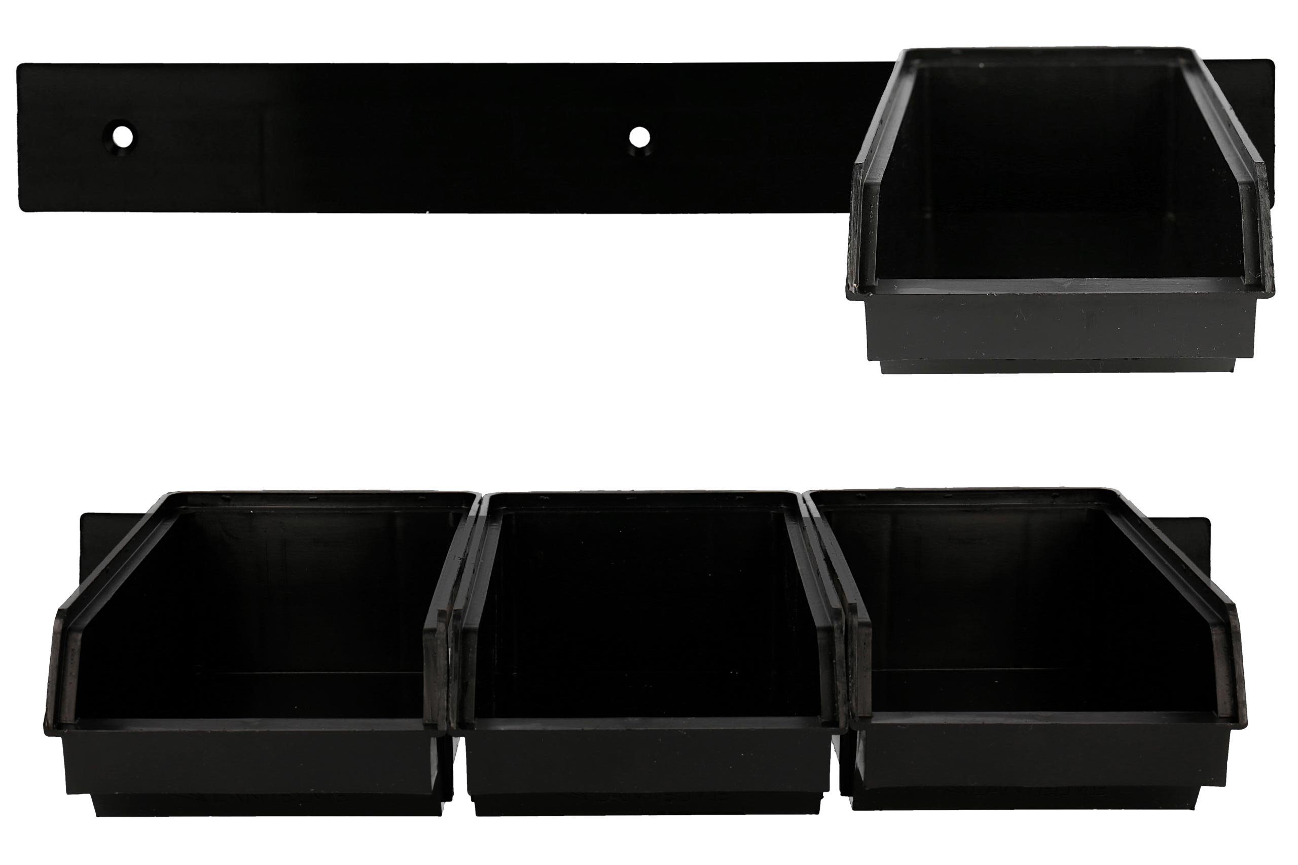 Lantelme Stapelbox 18 Stapelboxen mit Wandleiste (18 St), schwarz