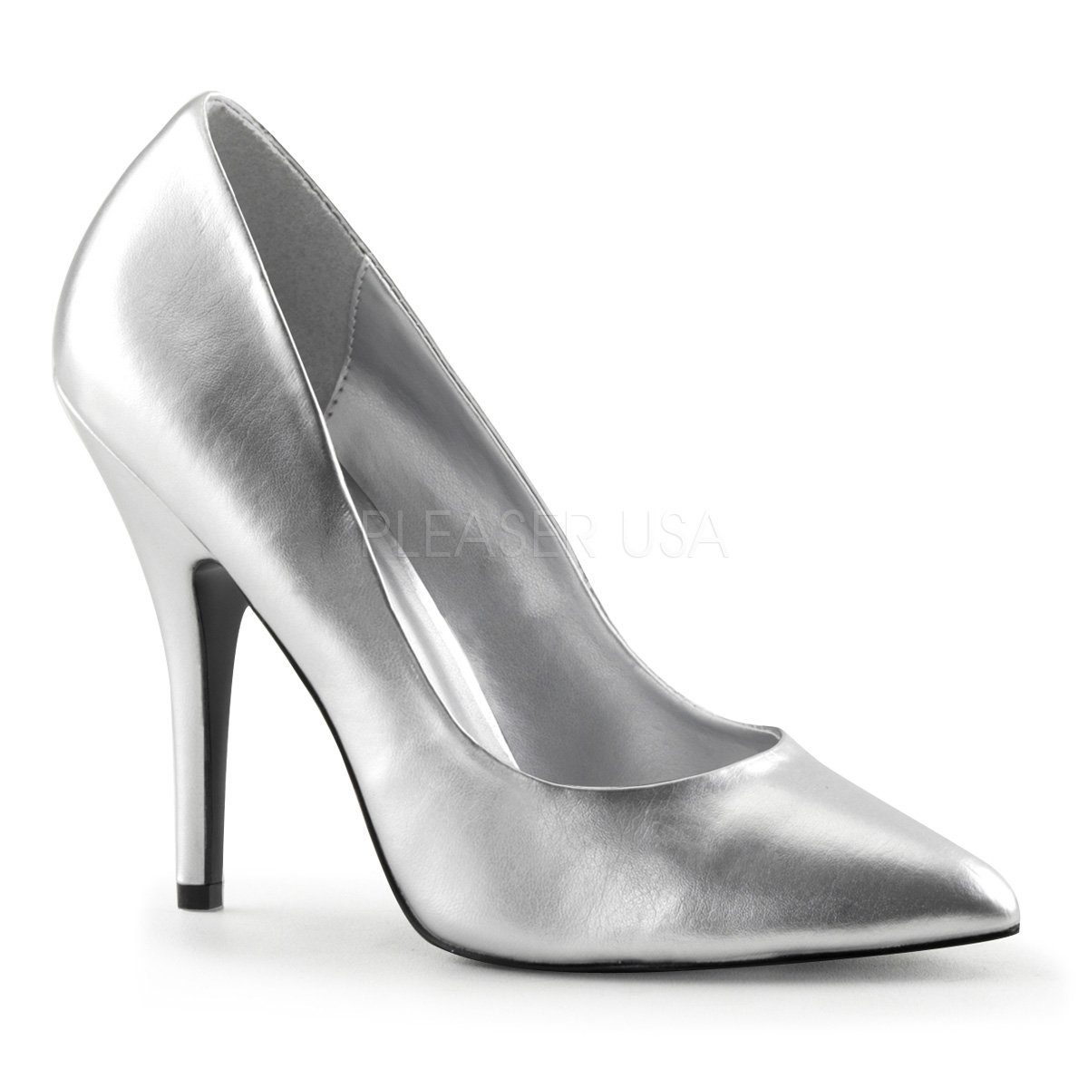 Pleaser Pumps SEDUCE-420 - PU Silber High-Heel-Pumps