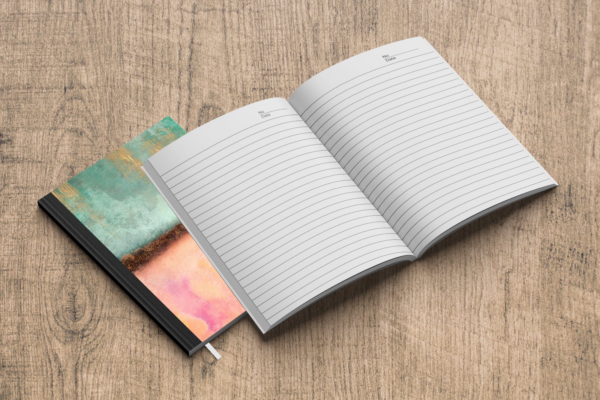 Grün - 98 Farbe Merkzettel, Abstrakt Journal, - Rosa, Notizheft, A5, MuchoWow Seiten, - Gold Notizbuch Tagebuch, Haushaltsbuch -