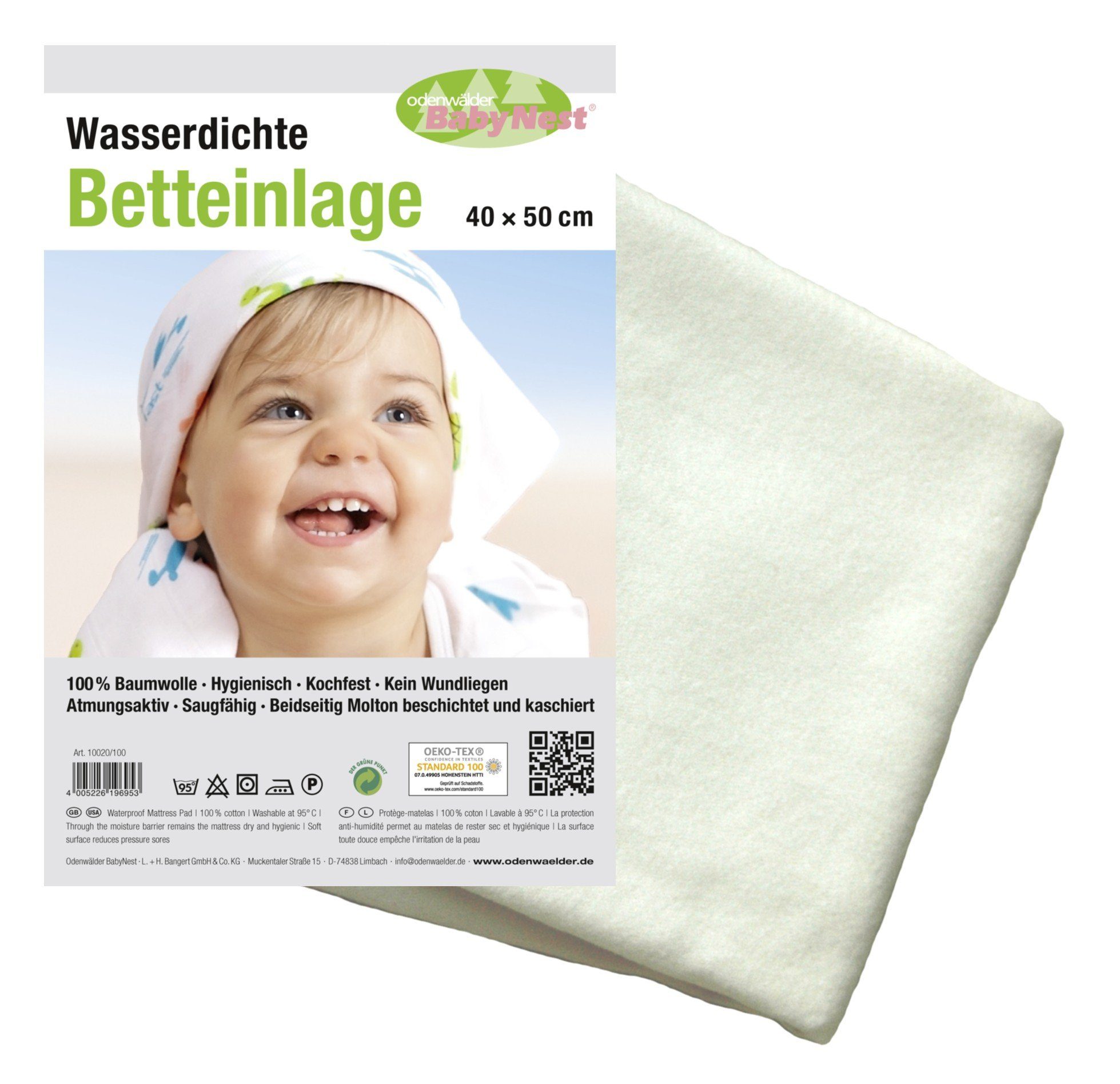 Matratzenauflage Wasserdichte Betteinlage aus reiner Baumwolle Odenwälder