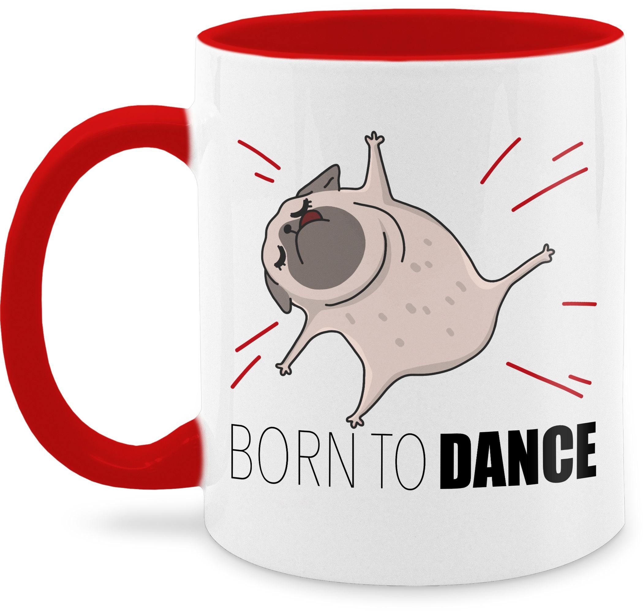 Shirtracer Tasse Born to dance, Keramik, Statement 2 Rot