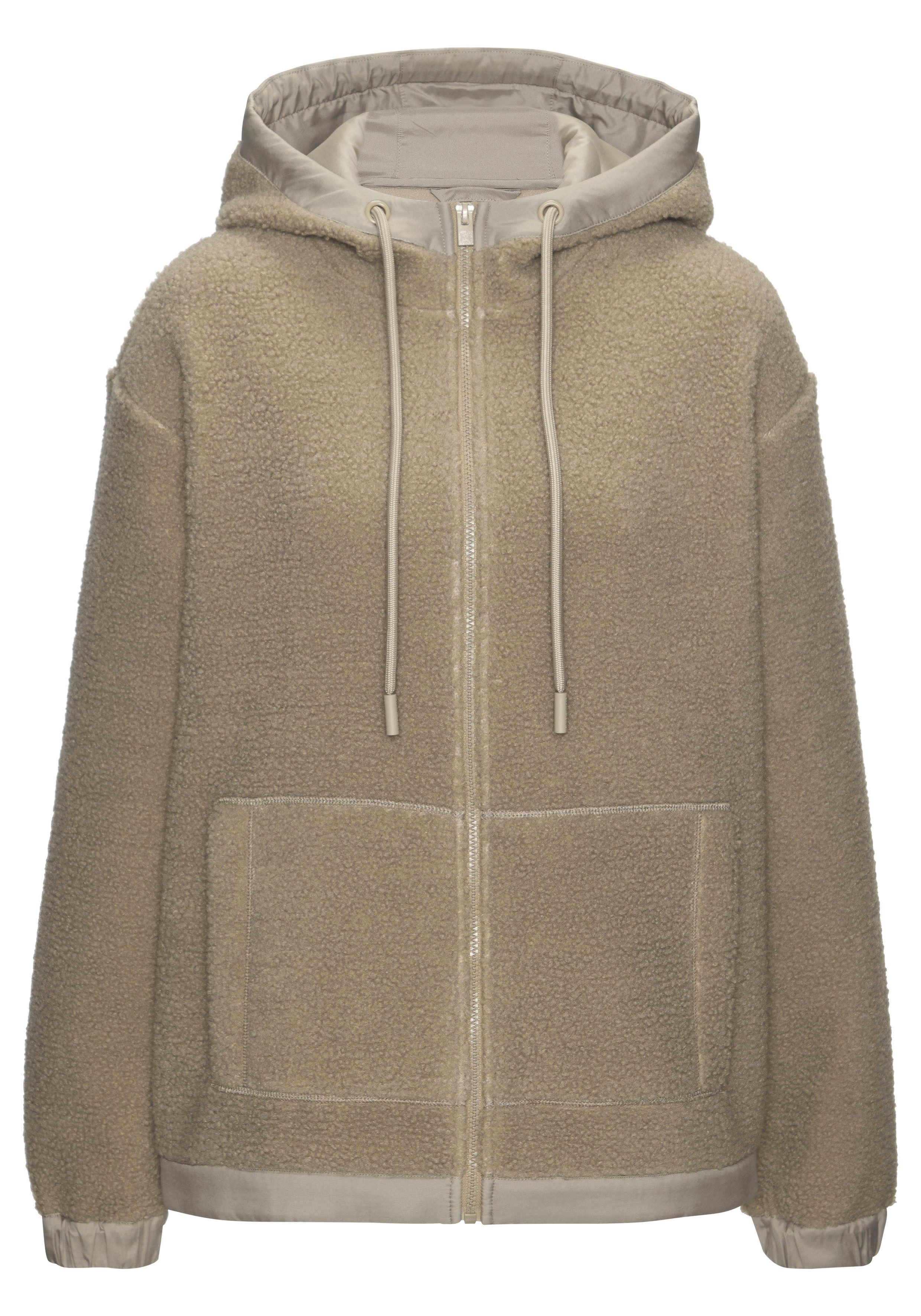 Elbsand Fleecejacke Übergangsjacke aus Teddy-Fleece mit verstellbarer Kapuze – Bild 2 von 5