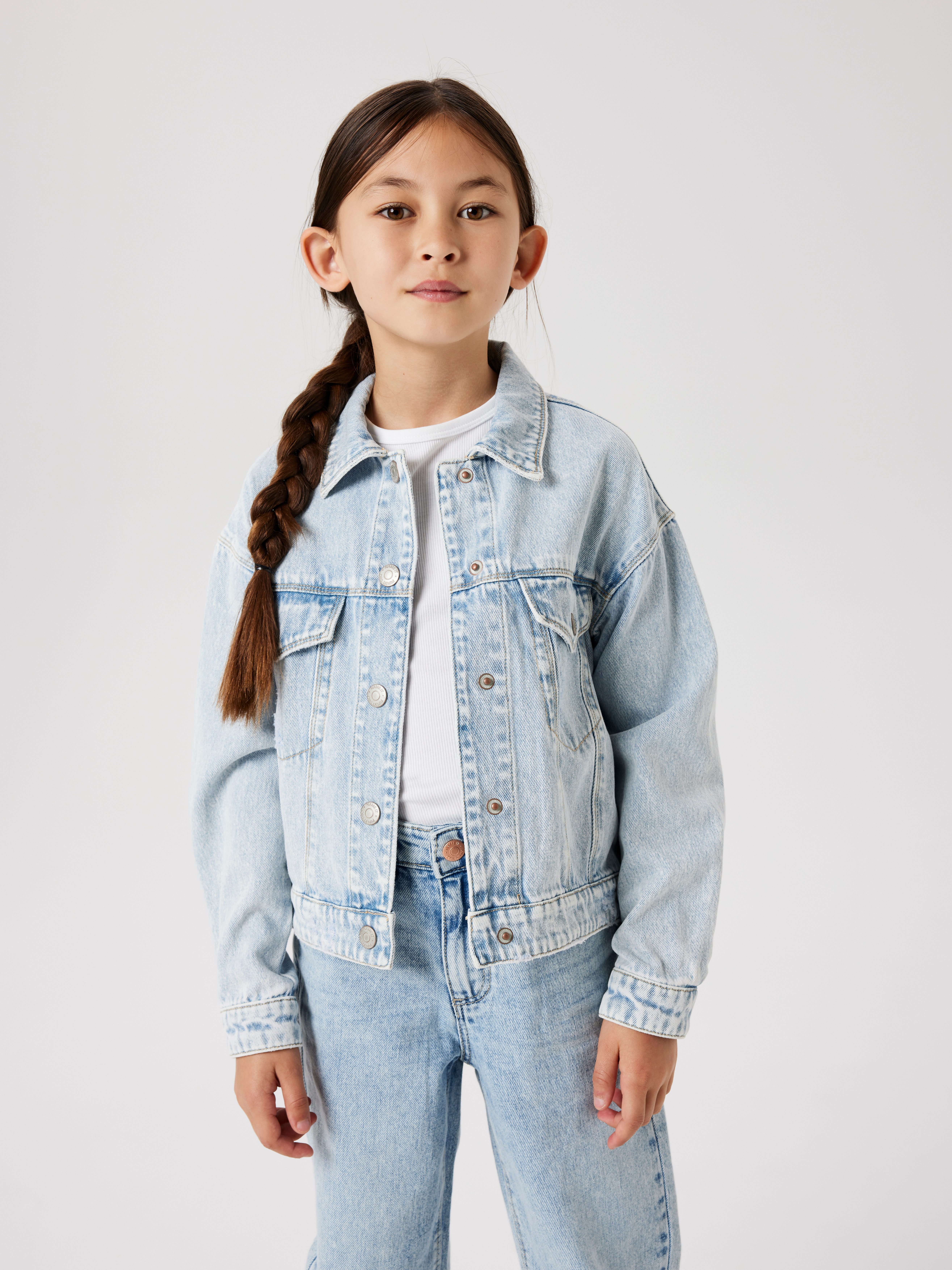 Veste Denim Name It Nitstar Rika - Fille - 75% Coton 25% Polyester - Bleu - Poignets Bouton Pression