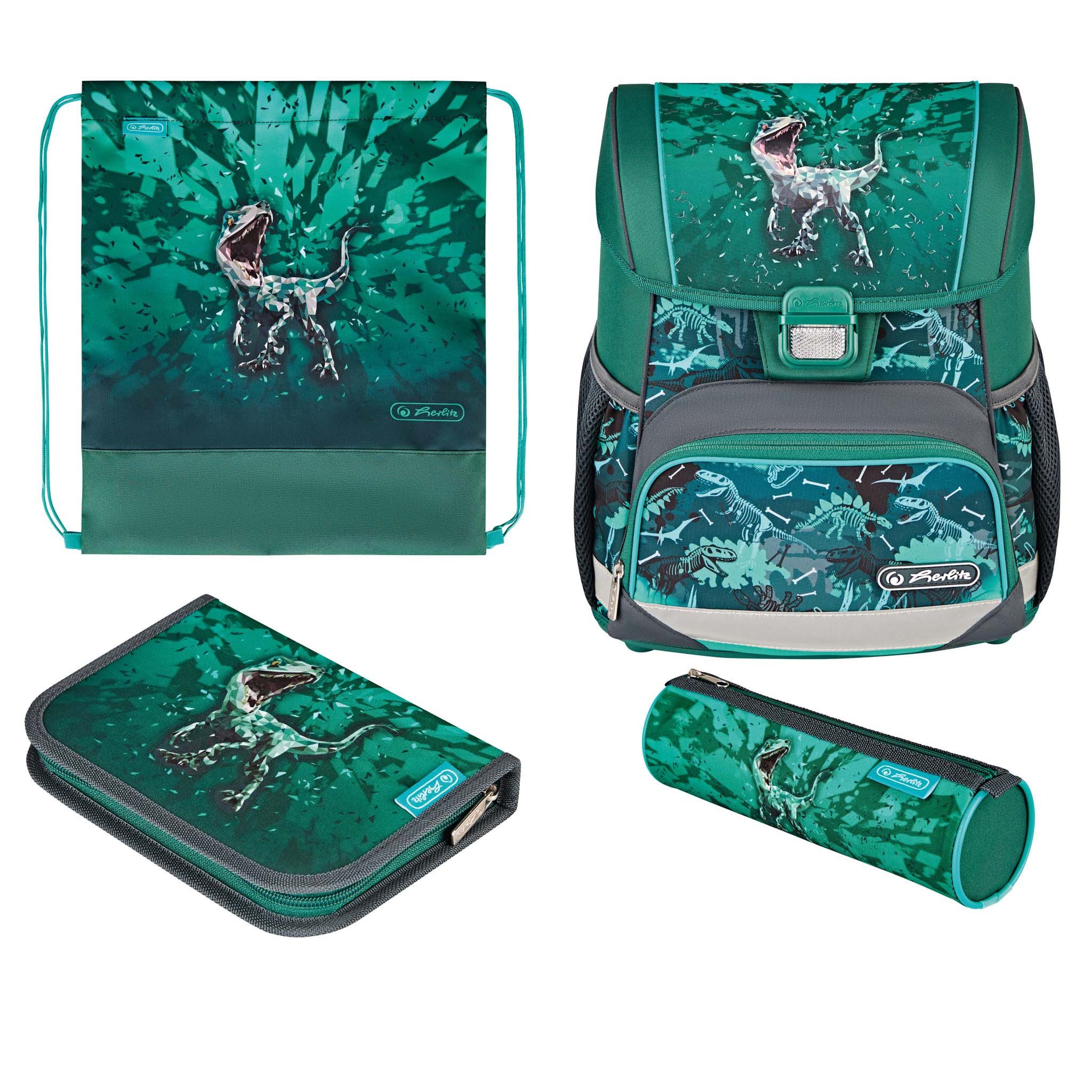 Herlitz Schulranzen herlitz Schulranzen Loop Plus Dinosaurier "Green Rex"