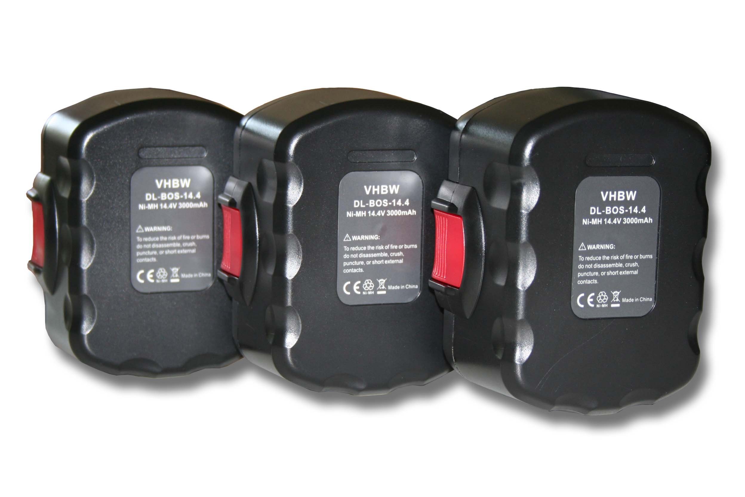 vhbw Akku passend für V-i Bosch 14.4, mAh 14, 14,4 3000 Elektrowerkzeug PSB 14,4V, 14.4V, PSB PSR PLI mit (3000mAh, 14.4V, PSB NiMH) PKS 14, Kompatibel