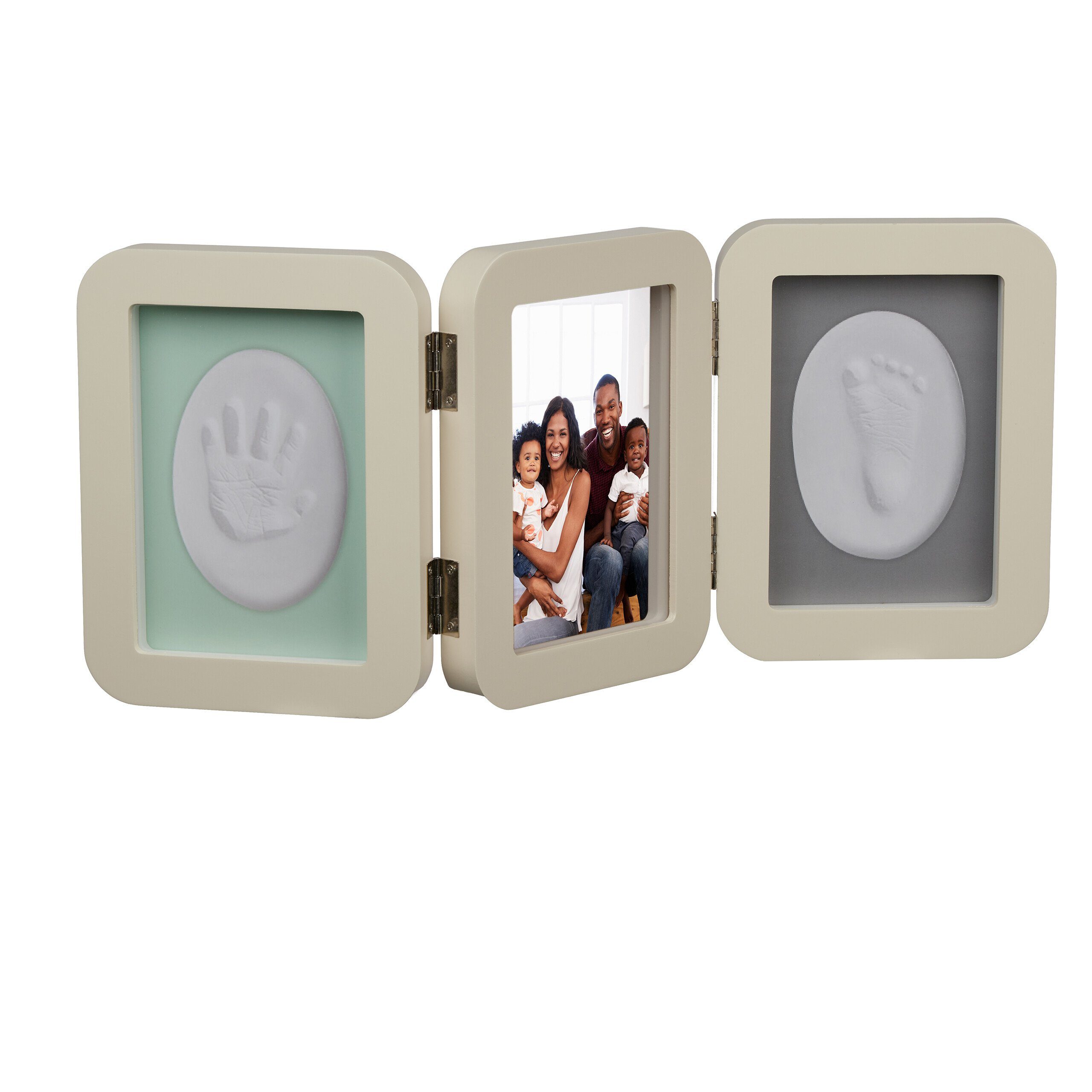 relaxdays Bilderrahmen Baby Gipsabdruck Set mit Bilderrahmen, für 1 Bilder (4 St)