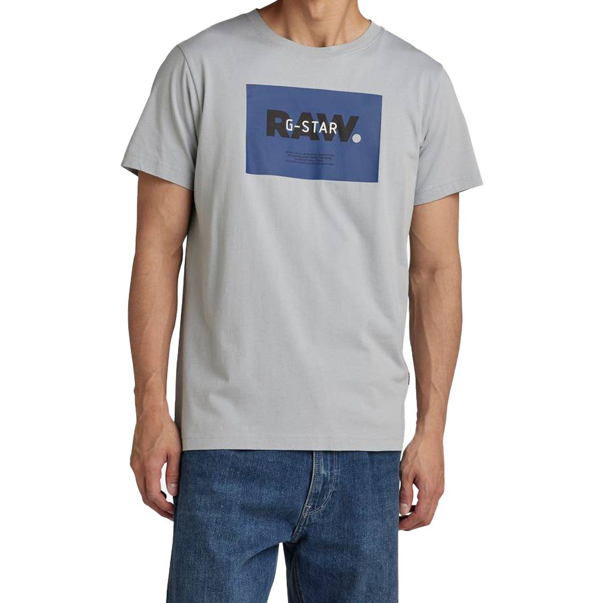 Rundhals, r hd Herren Logo t, - RAW G-Star Hellgrau T-Shirt Raw. T-Shirt