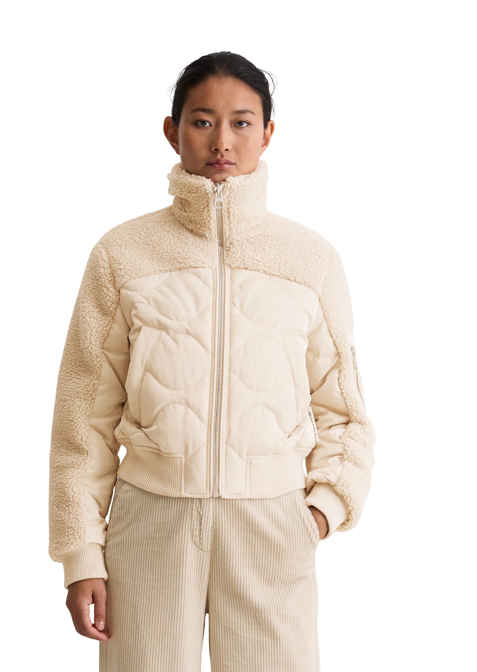Marc O'Polo Outdoorjacke mit lässigen Teddyplüsch-Details