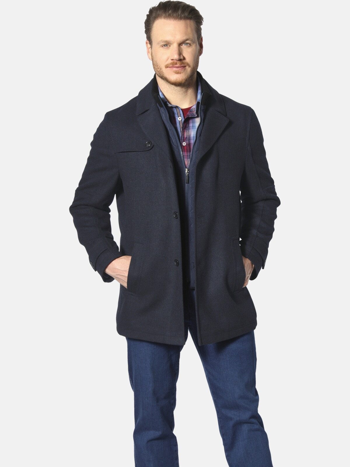 Jan Vanderstorm Wolljacke TJORVE mit abnehmbaren Stehkragen