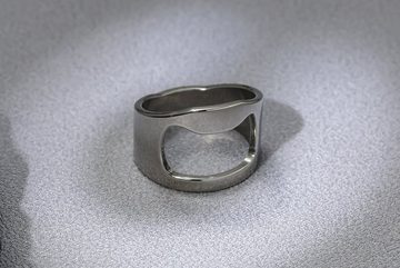 Eyecatcher Fingerring Flaschenöffner Ring aus robustem Edelstahl Kapselheber, Flaschenöffner Ring, Handwerker Schmuck