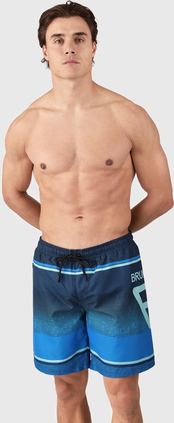 Brunotti Badeshorts Maros Men Swim Shorts Destroy Stripes Neon Blue