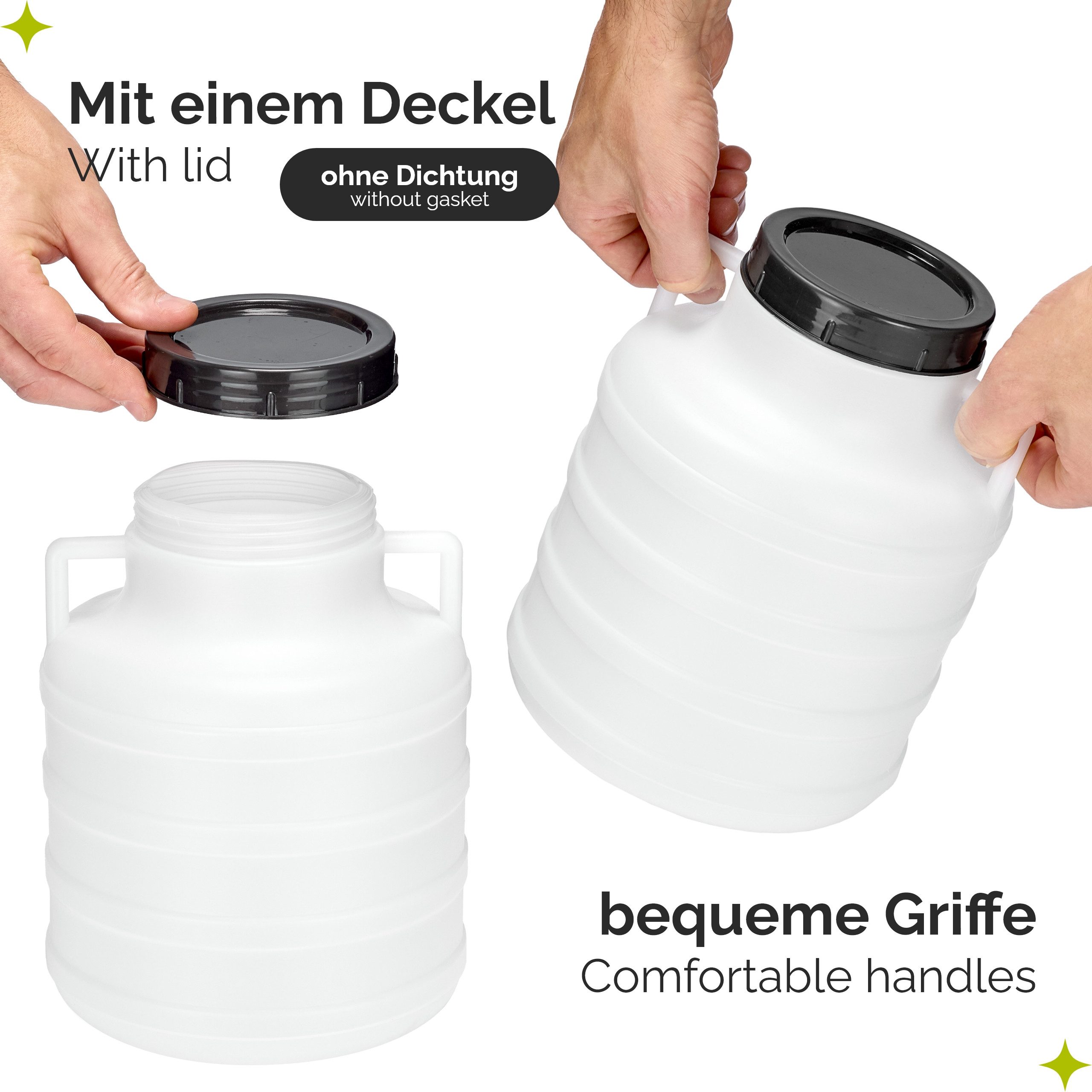 Garronda Regentonne Set 5 Liter Futtertonne BPA-frei Universalfass Fass GD-0125, 5 l, (2-tlg), BPA-Frei – Bild 4 von 5