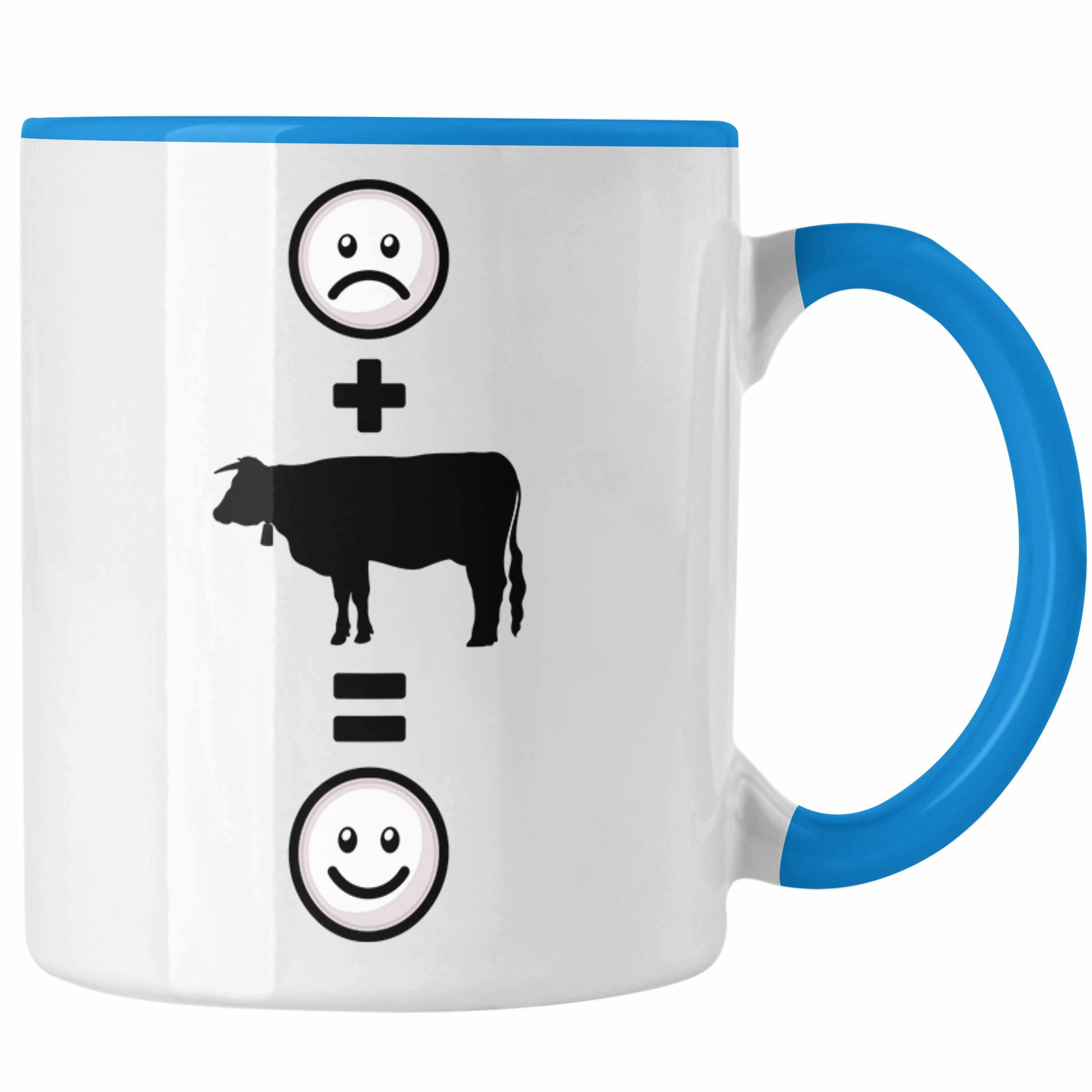 Trendation Tasse Blau Bauern für Rinder :(Kuh) Tasse Geschenk Kühe Landwirt Lustige