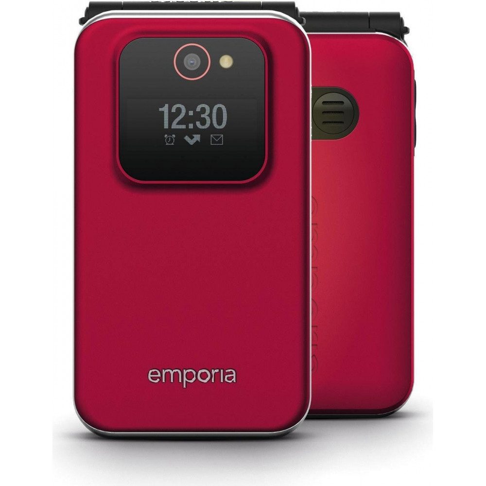 Emporia V228.v3.rd.01 joy seniorenhandy rot Smartphone (Robustes Klapphandy für Senioren)