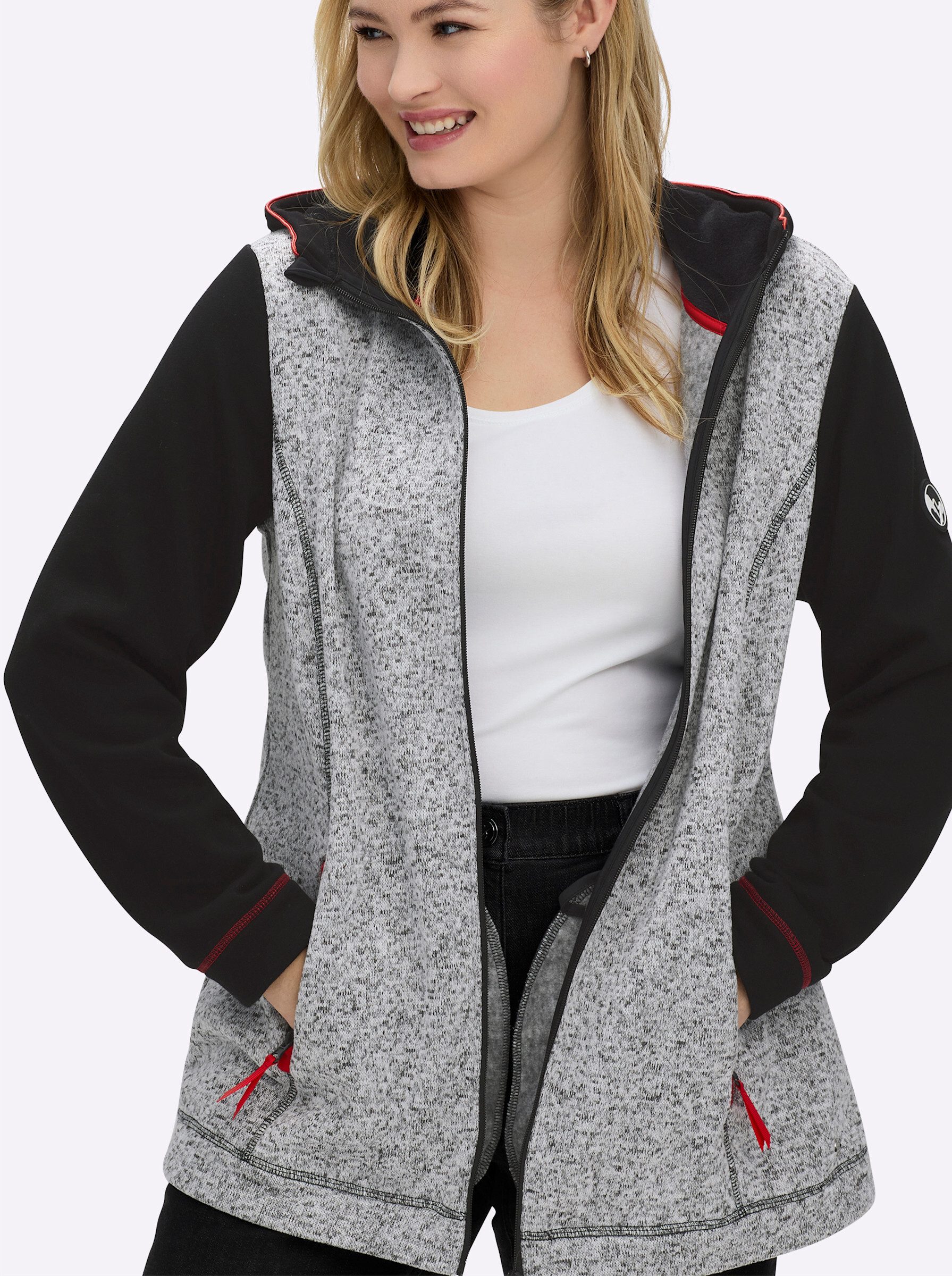 Sheego Fleecejacke Sweatjacke Langarm
