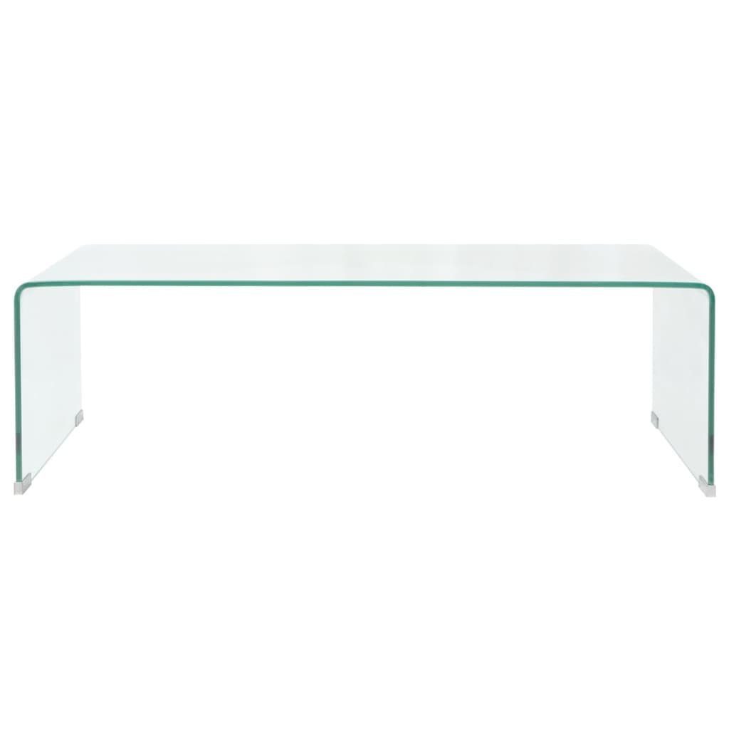 furnicato Couchtisch Hartglas 98x45x30 cm Transparent (1-St) günstig online kaufen