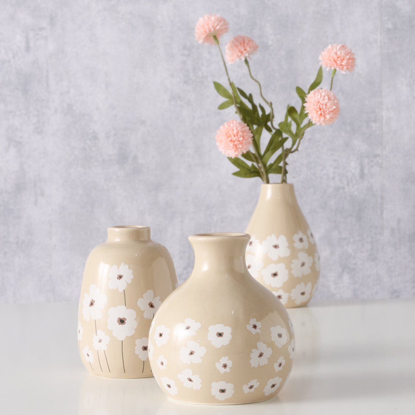 BOLTZE GRUPPE GmbH Dekovase Keramikvase mit Blumenmuster, CANEA (einzeln)