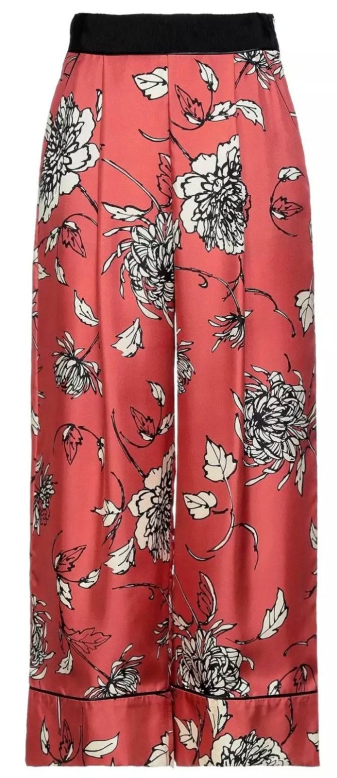 MONCLER Loungehose Damen Seidenhose Hose aus reiner Seide mit Blumenprint Gefertigt in Italien aus feinster, fließender Seide