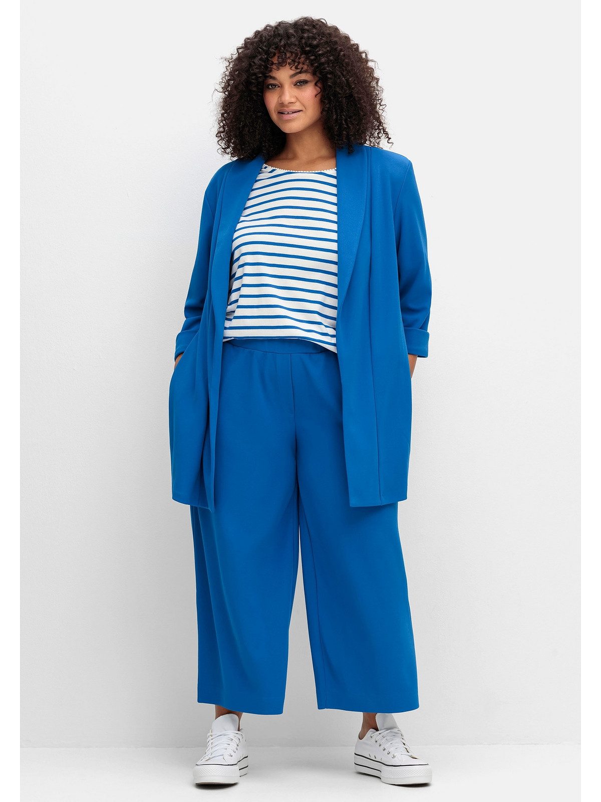 Sheego Longblazer Große Größen mit Schalkragen und 3/4-Ärmeln