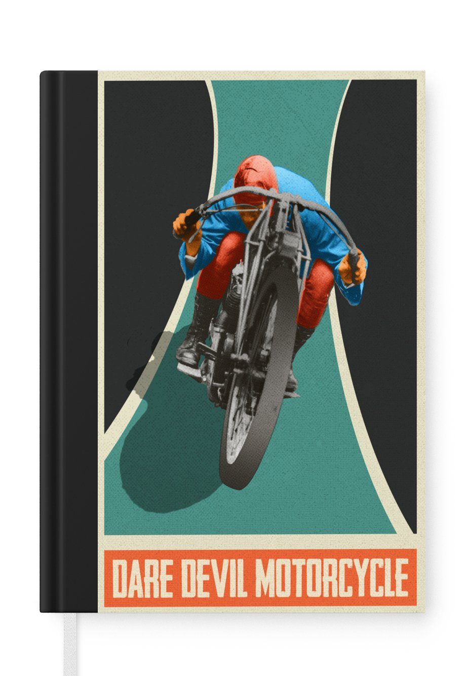 MuchoWow Notizbuch Mancave - Motorrad - Vintage - Zitate, Journal, Merkzettel, Tagebuch, Notizheft, A5, 98 Seiten, Haushaltsbuch