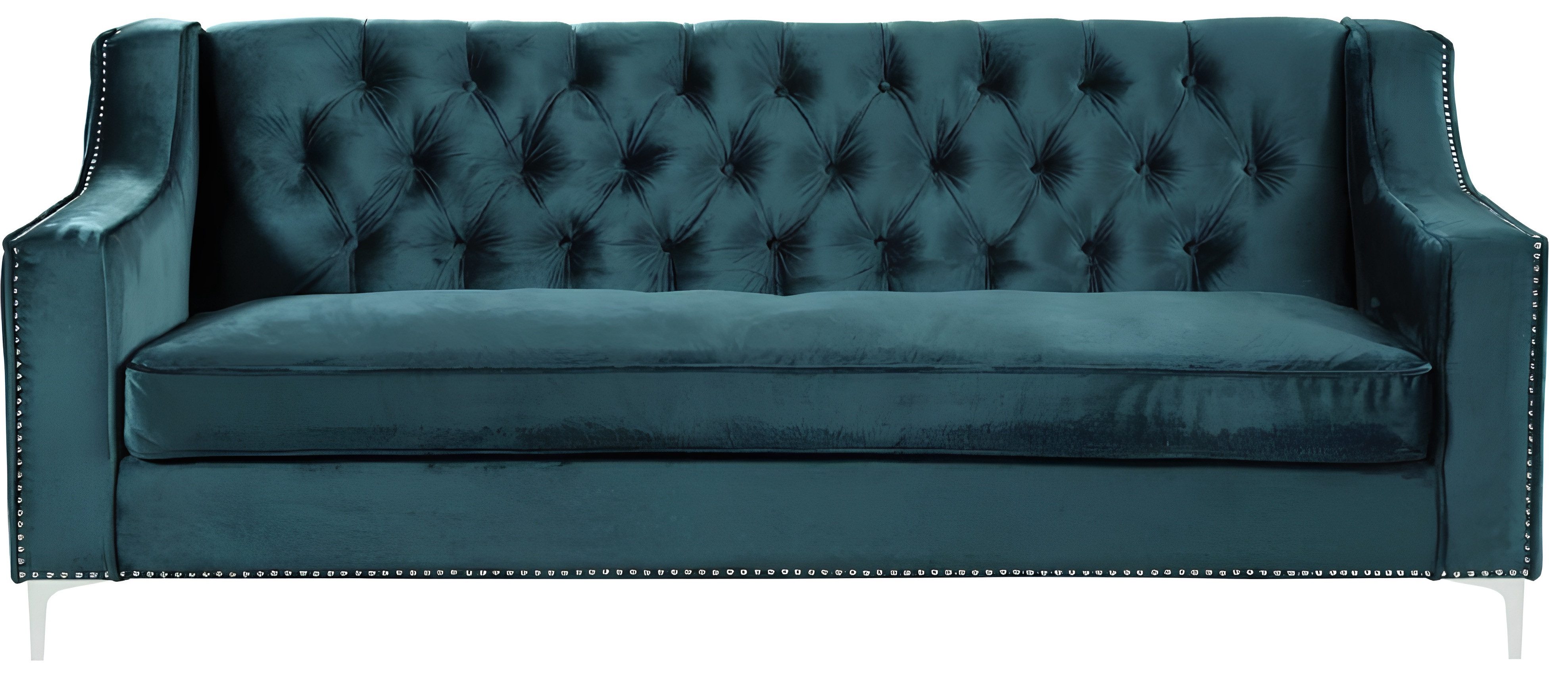 Xlmoebel Chesterfield-Sofa Elegantes Chesterfield-Sofa in silbernem Stoff für stilvolles Wohnen, Sofa, Hergestellt in Europa
