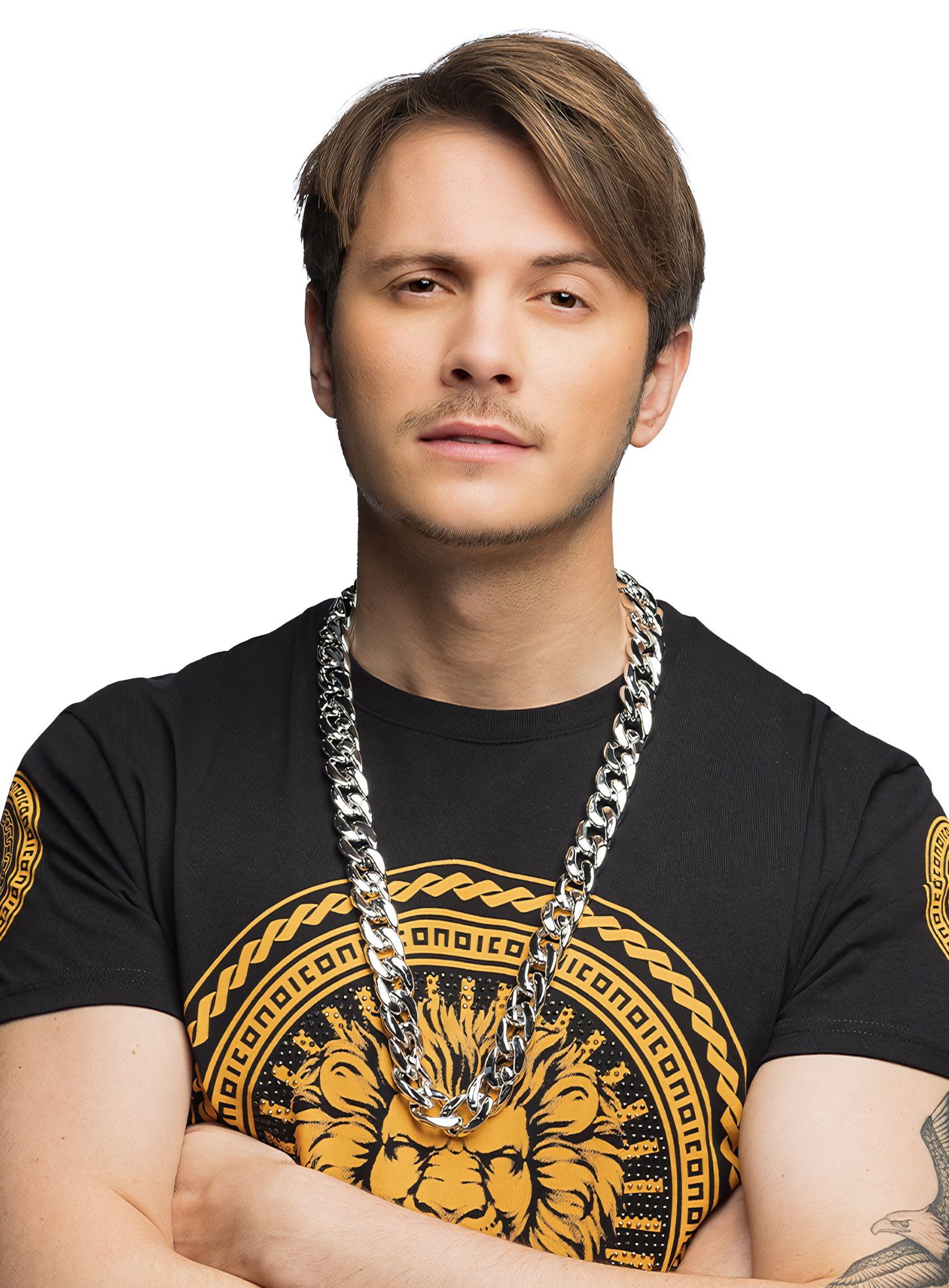 Boland Kostüm Rapper Halskette silberfarben, Wenn andere auf dicke Hose machen, machst Du auf dicke Kette!