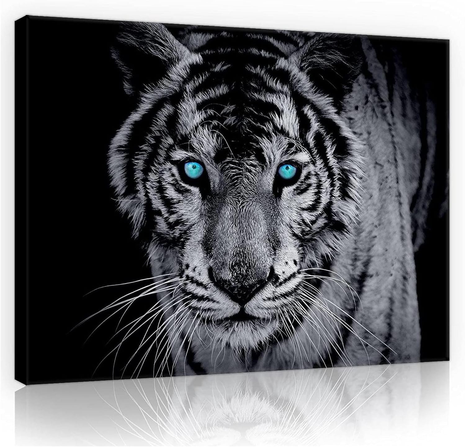 Wallarena Leinwandbild Tiger Tiere schwarz Modern Bild XXL Leinwandbilder B günstig online kaufen