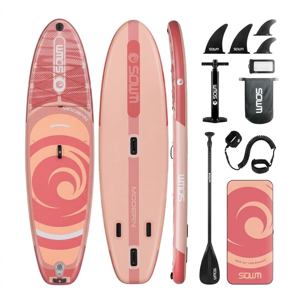 COIL SUP-Board Aufblasbares SUP Board Set – Stand Up Komplettset, (Set, mit Paddel, mit Pumpe), wasserdichte Handytasche, Stabil, Leicht, Zubehör