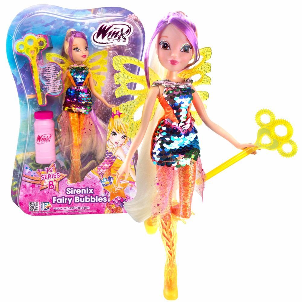 Winx Club Anziehpuppe Stella Sirenix Fairy Bubble Puppe Winx Club Fee 28 cm