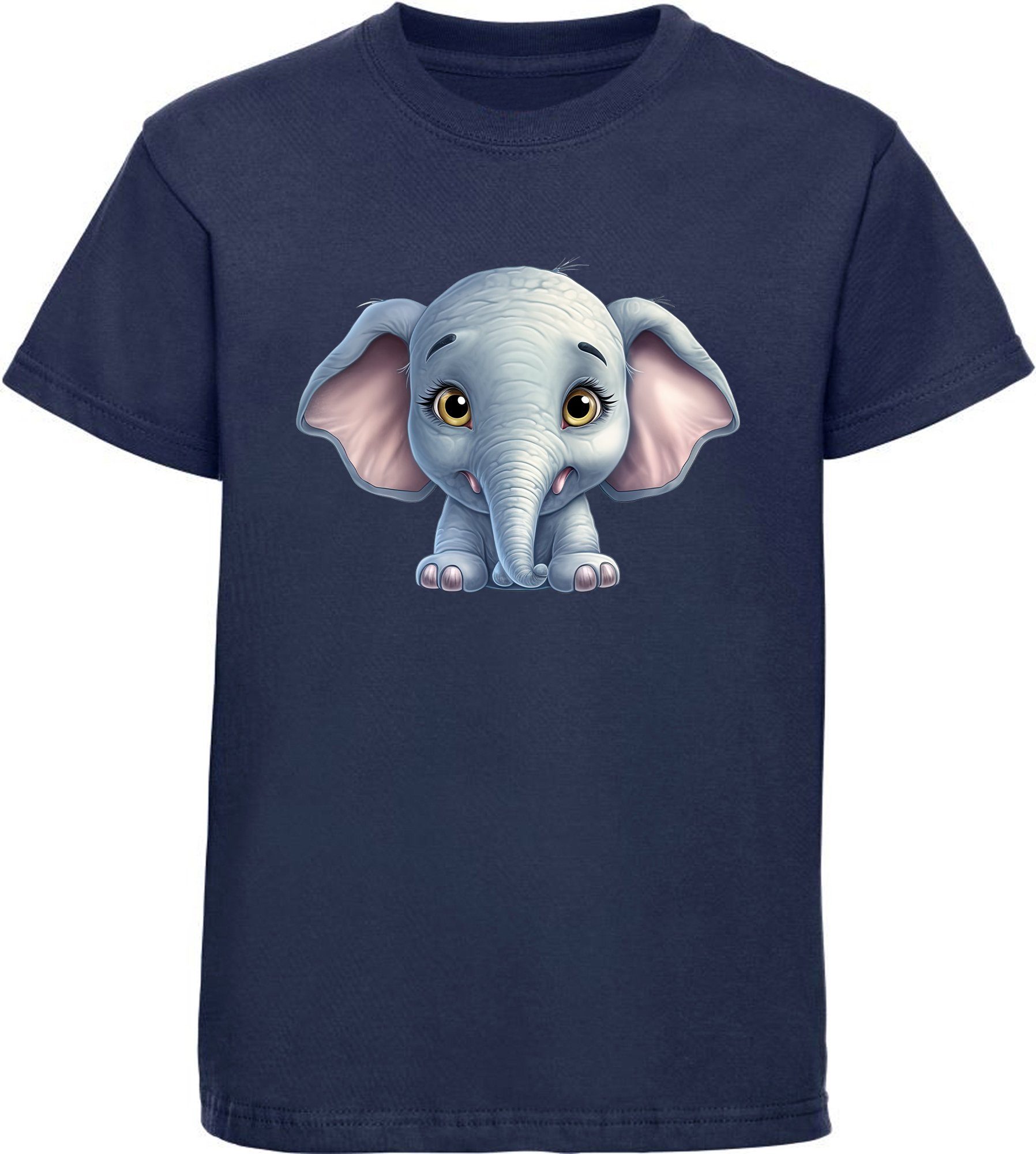 T-Shirt Kinder Wildtier Print Shirt bedruckt - Baby Elefant