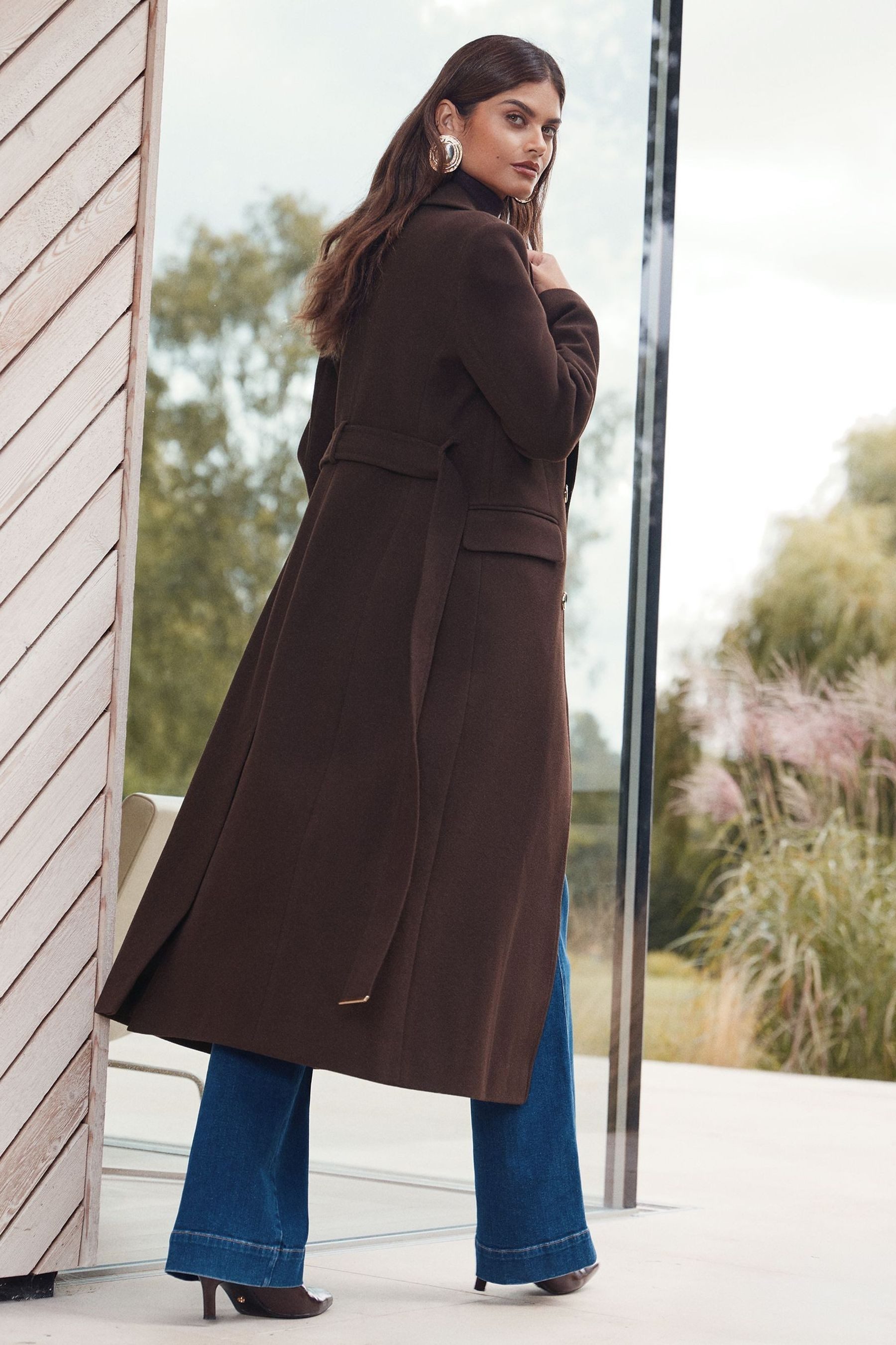 LIPSY Fellimitatmantel Lipsy langer Mantel mit Schalkragen, Regular (1-tlg) günstig online kaufen