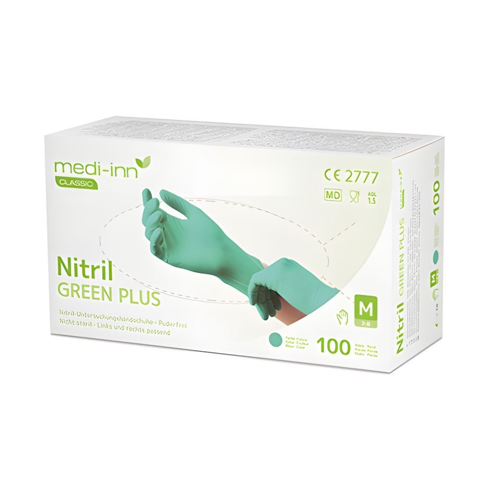 Einweghandschuhe 1000x Classic Handschuhe Nitril puderfrei grün Green Plus Größe M