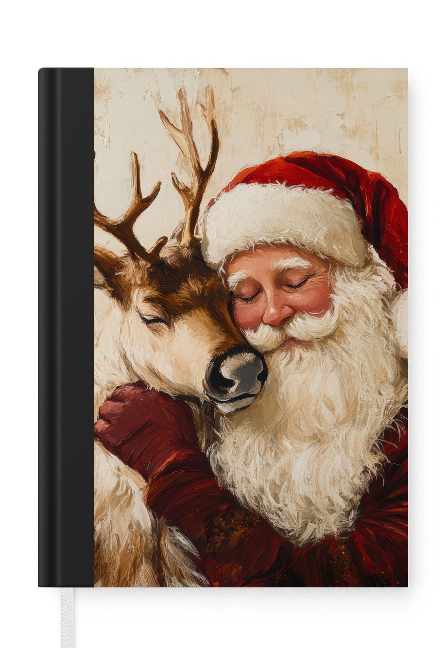MuchoWow Notizbuch Weihnachtsmann - Rentier - Weihnachten, Notebook, Notizblock a5, Tagebuch, Journal Liniert