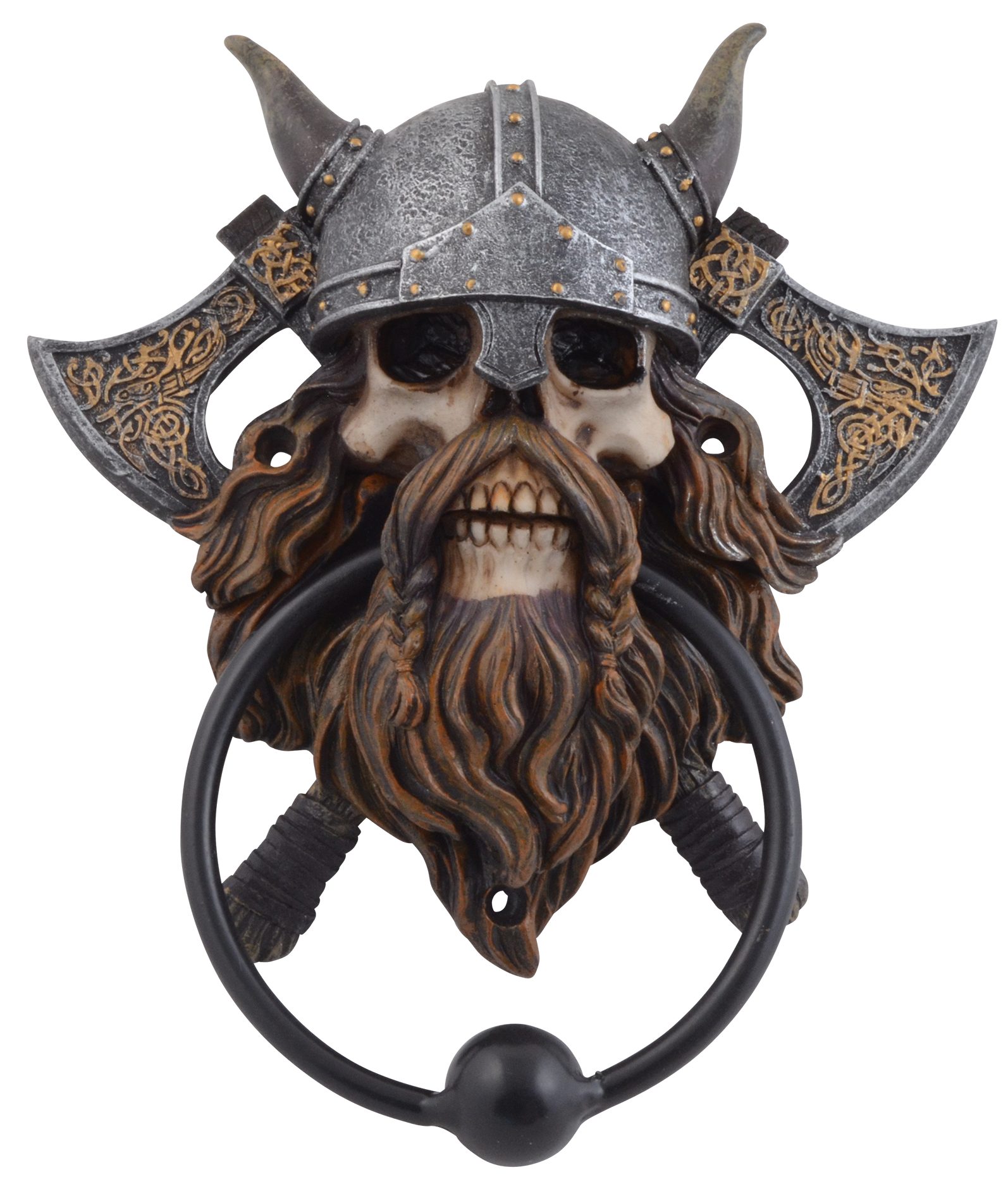 Vogler direct Gmbh Türbeschlag Türklopfer "Vikings never die", Größe: LxBxH ca. 15x5x18 cm, Klopfer aus Metall