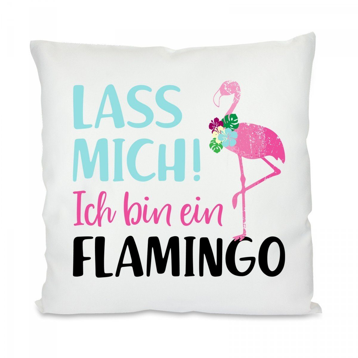 Herzbotschaft Декоративні подушки Подушки mit einseitigem Motiv Lass mich ich bin ein Flamingo, Подушкиhülle mit Füllung